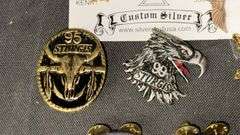 Sturgis Motorcycle Rally Collectible Pins, 1995-2003, Silver Skull USA