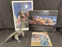 Bronze Decorative Eagle Statue - American Patriotism Theme