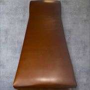 Brown Leather 6' Long Recovery Couch with Wood Legs