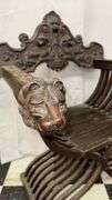 Intricately Carved Wooden Lion Chair, Approx. 28" x 24" x 38"