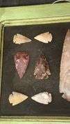 Arrowhead Collection in Display Case, Mixed Colors, Stone Material