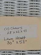 Wicker Lawn Chairs with Heart-Shaped Metal Arch, White, 28"x22"x41"