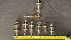 Antique Engine Oiler/Drip Oilers, Brass and Glass, Vintage Machinery Parts