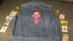 Denim Vest with Betty Boop Collectible Magnets and Pin