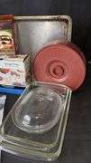 Rada Stoneware Rectangular Baker, Nordic Ware Burger Maker, Tortilla Press
