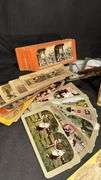 Antique Wood & Brass Stereoviewer Underwood & Underwood with Dozens of Stereoscope Cards