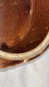 Vintage Brown Ceramic Bean Pot with Lid, Made in USA