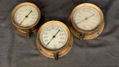Marsh Instrument Co. Pressure Gauge, Brass, 0-1000 psi