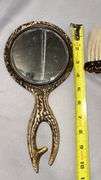 Antler Grooming Set with Mirror, Brushes, and Framed Art