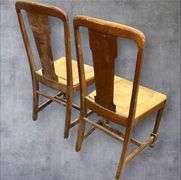 2 Antique Wooden Chairs, Brown, Traditional Style