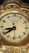 Vintage United Horse Lamp with Clock, Brass and Wood, 17" x 6" x 16"