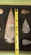 Arrowhead Collection in Display Case, Mixed Colors, Stone Material