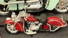 Indian 442 Model Motorcycle, Aqua and Red, 4 Cylinder Air Cooled Engine