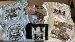 Vintage  New or Lightly Used  T-Shirts Lot, BSA, Honda, FM Crusaders, Sturgis South Dakota