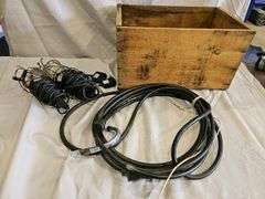 Electrical Work Lights with Cables, 25 ft Length, AC Plug-in, Metal Cage
