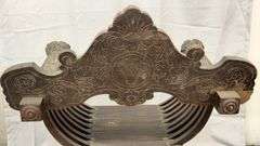 Intricately Carved Wooden Lion Chair, Approx. 28" x 24" x 38"