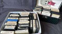 Vintage 8-Track Tapes, Elvis, Johnny Cash, Queen, Includes Decorative Cases
