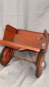 Vintage Structo Dump Trac Toy Truck, Red Metal, 32x12x14 inches