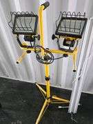 Dual Halogen Portable Work Light Set with Adjustable Tripod Stand