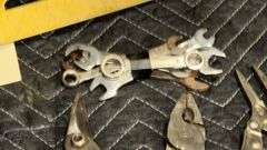 Mixed Hand Tools Collection with Pliers, Wrenches, Screwdrivers, and More