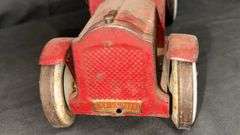 Structo Vintage Toy Dump Truck, Metal, Red