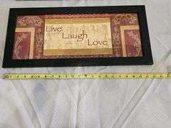 Framed Embroidery House and 'Live Laugh Love' Print Artwork