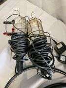 Electrical Work Lights with Cables, 25 ft Length, AC Plug-in, Metal Cage