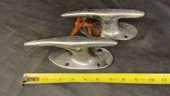 Stainless Steel Boat Cleats, Polished Finish, Set of Two