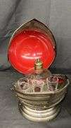 Helmet-Shaped Novelty Decanter Set with Shot Glasses and Helmet Bank