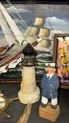 Nautical Decor Collection with Model Ship, Cutty Sark Mug, Lighthouse Figurines