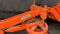 Vintage Model Toys Red Metal Toy Grader with Moving Blade