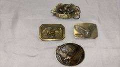 Vintage Belt Buckles, Eagle Designs, Brass Material, 1976, 1986