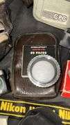 Comprehensive Camera Bag and Film Package, Nikon Strap, Olympus Camera, Opera Glasses