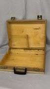 Wooden Briefcase, 19x5x14.5 inches, Metal Clasp, Plastic Handle