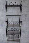 Black Metal Baker's Rack, 4 Shelves, 72"x24"x13", Decorative Scrollwork