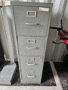 4-Drawer Gray Metal Filing Cabinet, 52"x18"x15"