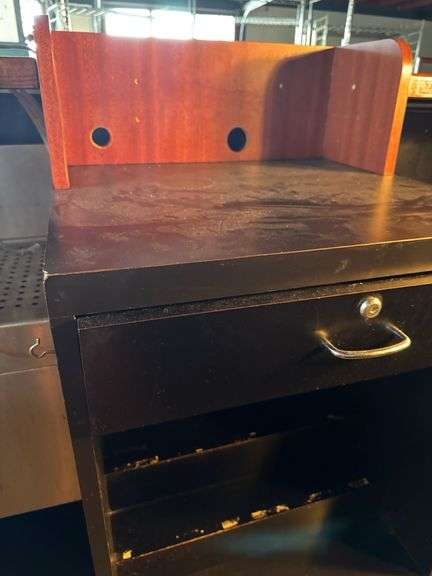 Black Storage Cabinet with Drawer, 24"x24"x36"
