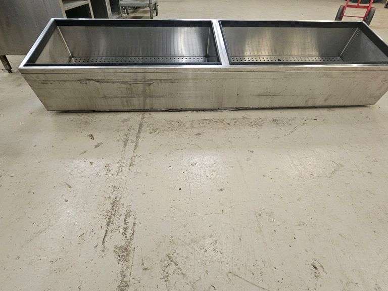 Commercial Stainless Steel Sink, 2 Basins, 6' x 18" x 10 1/2"
