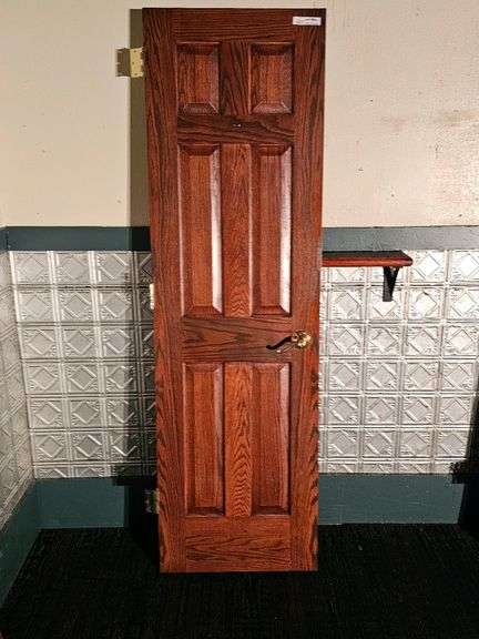 6-Panel Interior Door, Dark Brown, Left Hand Open