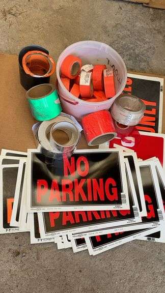 No Parking Signs and Reflective Tape Set, Made in USA,  Tape Rolls
