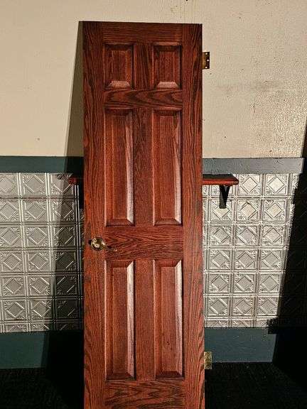 6-Panel Interior Door, Dark Brown, Left Hand Open