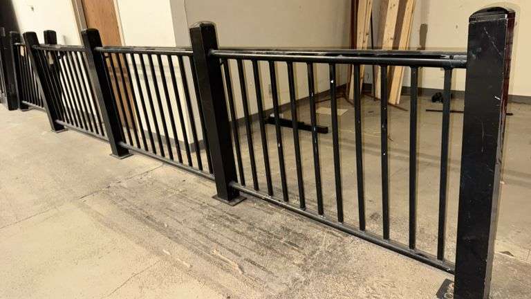 Black Metal Handrail and Barrier (connected)