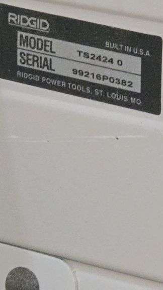 RIDGID TS2424 Table Saw, 10" Blade, 1.5 HP Motor, Serial 99216P0382