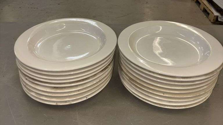 Syracuse China Dinner Plates, White, Made in USA, Ceramic/Porcelain