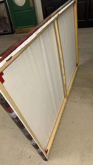 American Flag Buffalo Canvas Art, 5'x40", Wood Frame