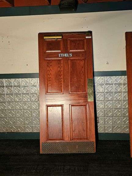 Wooden Door, 6-Panel, 36"x79", Right Swing, Brass Hardware