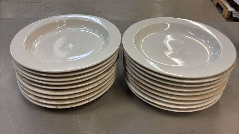Syracuse China Dinner Plates, White, Made in USA, Ceramic/Porcelain