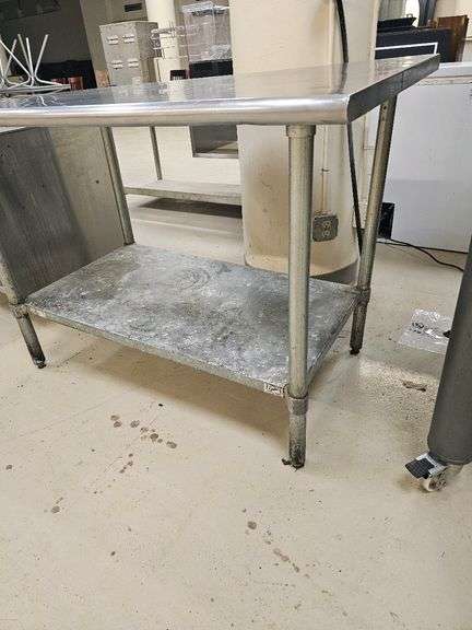 Stainless Steel Work Table, One Shelf, Open Base