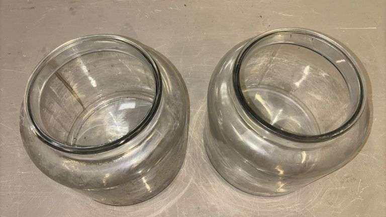 Glass Storage Jars with Metal Lids, 9" High x 6.5" Opening