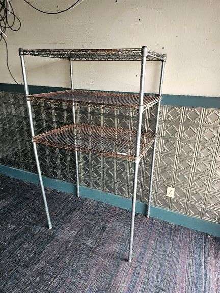 Metal Wire Shelving Unit, 3 Shelves, 3' x 2' x 6' Dimensions